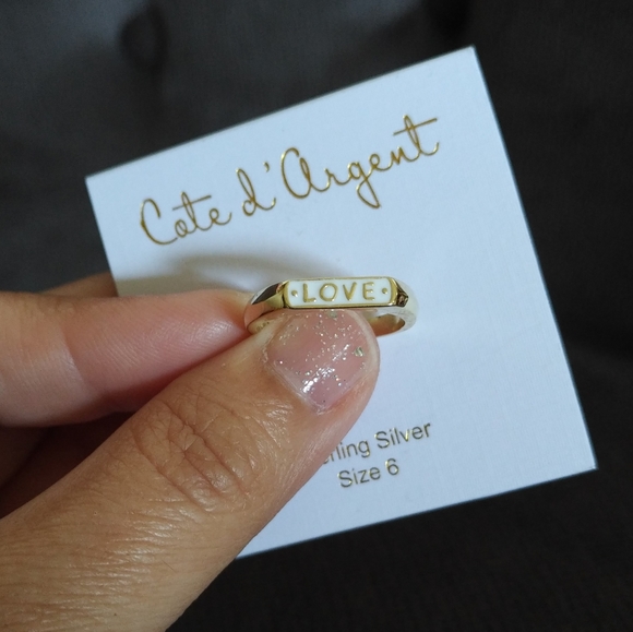 Cote d'Argent White Enamel "LOVE"❤️ Ring Sz 6 - Picture 13 of 16